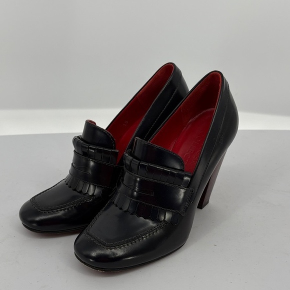 🐆 Hilfiger collection navy blue penny loafer heels